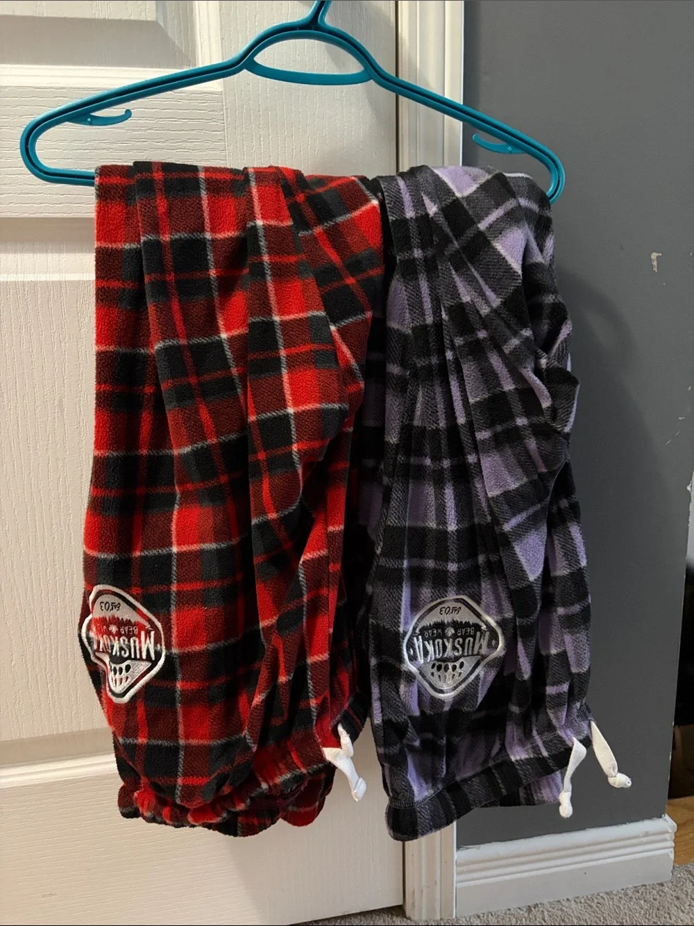 Plaid Lounge Pants - Red & Purple Flannel Pajama Bottoms - Picture 1 of 1